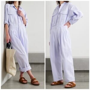 Paradised Robin Pleated Cotton-Twill Jumpsuit Size Small